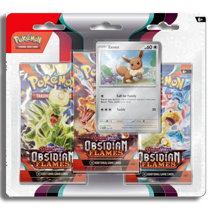 Obsidian Flames Eevee 3 Pack Blister