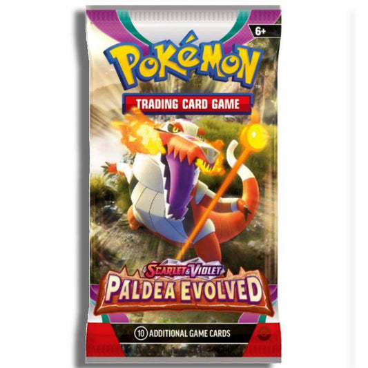 Pokemon boosterpack kopen van Paldea Evolved met 10 kaarten, verkrijgbaar bij Luiopzondag.nl