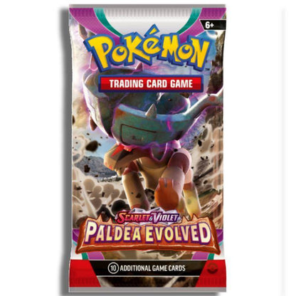 Pokemon boosterpack kopen van Paldea Evolved met 10 kaarten, verkrijgbaar bij Luiopzondag.nl