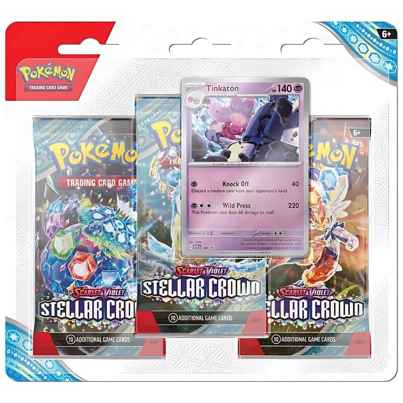 Pokemon Stellar Crown 3-Pack Blister Tinkaton - LIVEopenen.nl