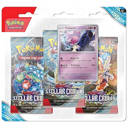 Pokemon Stellar Crown 3-Pack Blister Tinkaton - LIVEopenen.nl